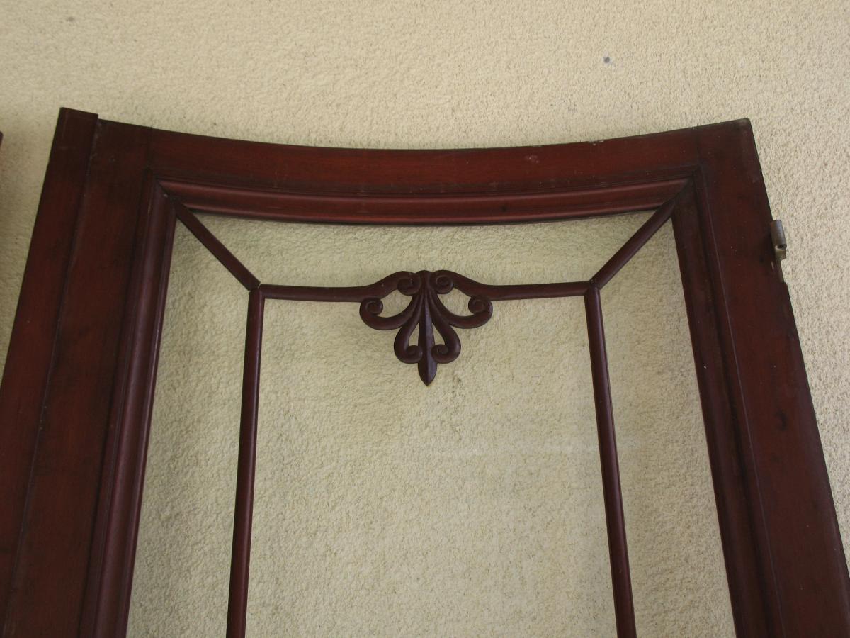 Pair Of Arched Doors Cuban Mahogany Massif High Glazed-photo-1