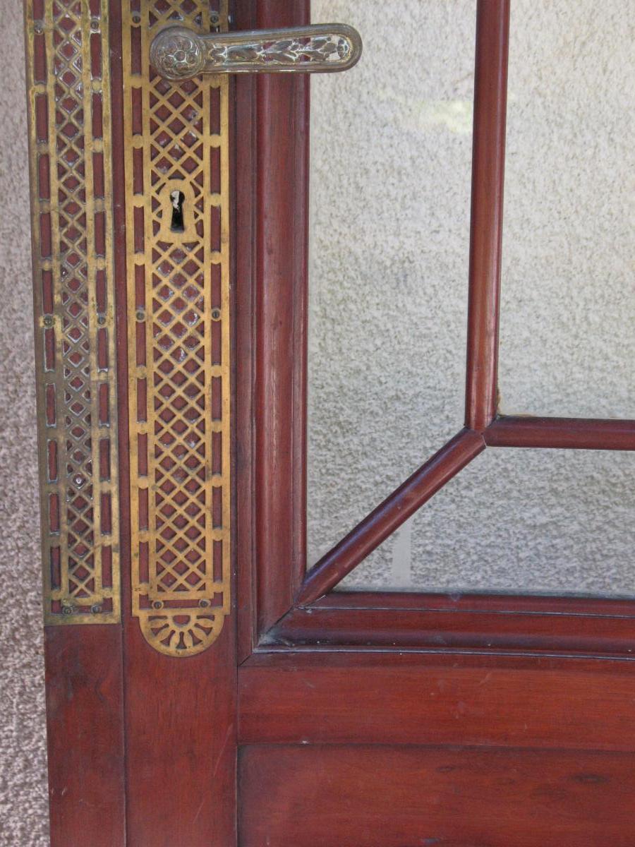 Pair Of Arched Doors Cuban Mahogany Massif High Glazed-photo-3