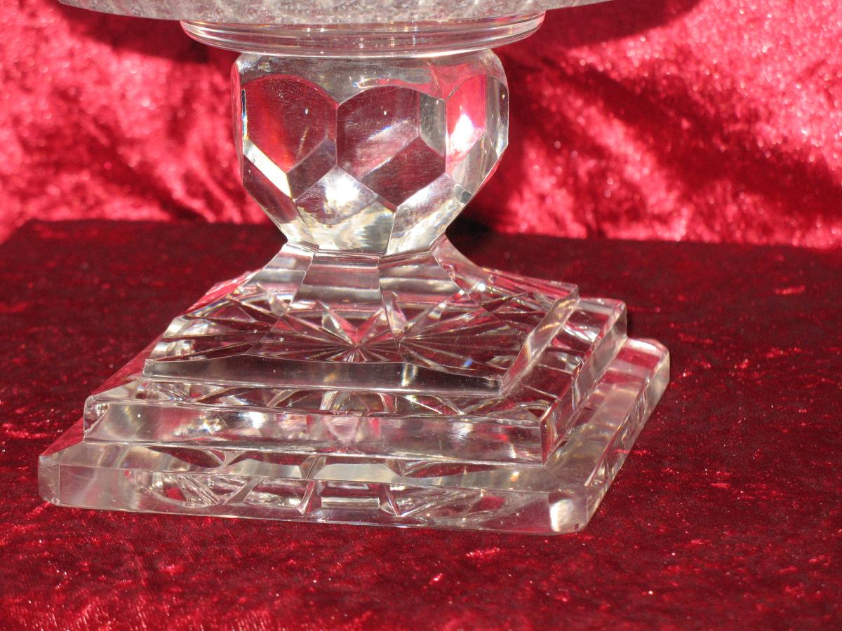 Large Cup On Foot Center Table Crystal Baccarat-photo-2