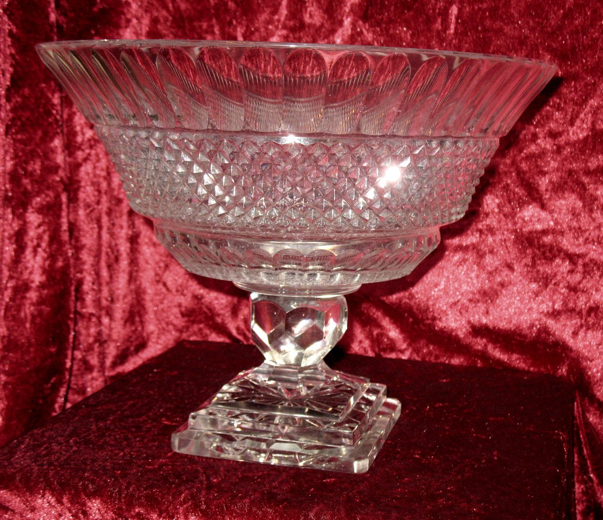 Large Cup On Foot Center Table Crystal Baccarat-photo-2