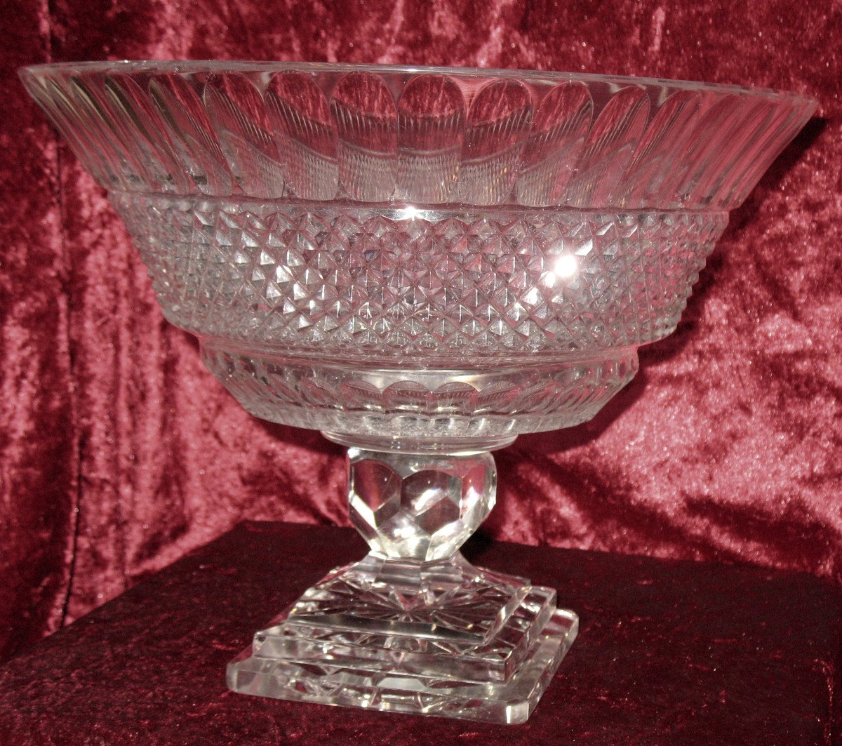 Large Cup On Foot Center Table Crystal Baccarat-photo-4