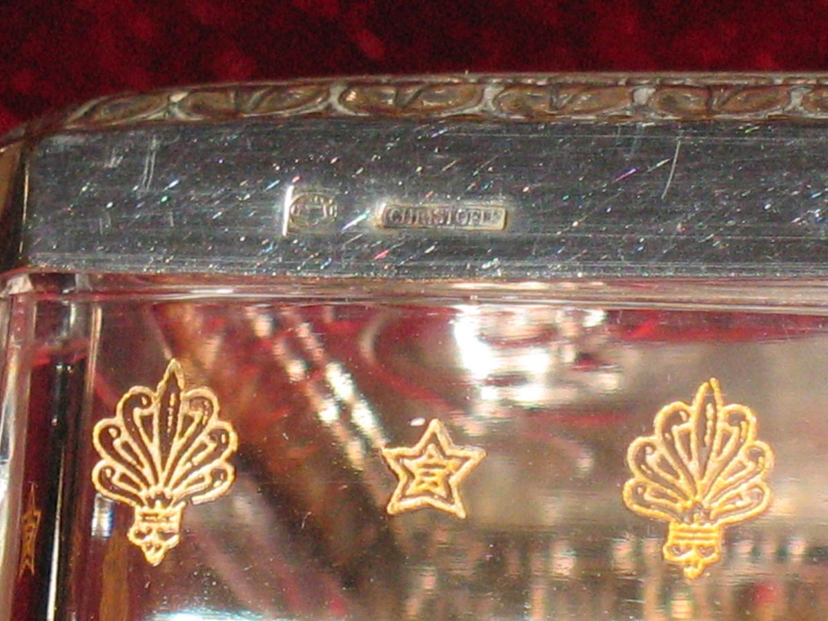 Nécessaire de toilette en cristal et métal argenté de chez Christofle époque 19ème 8 pièces-photo-2