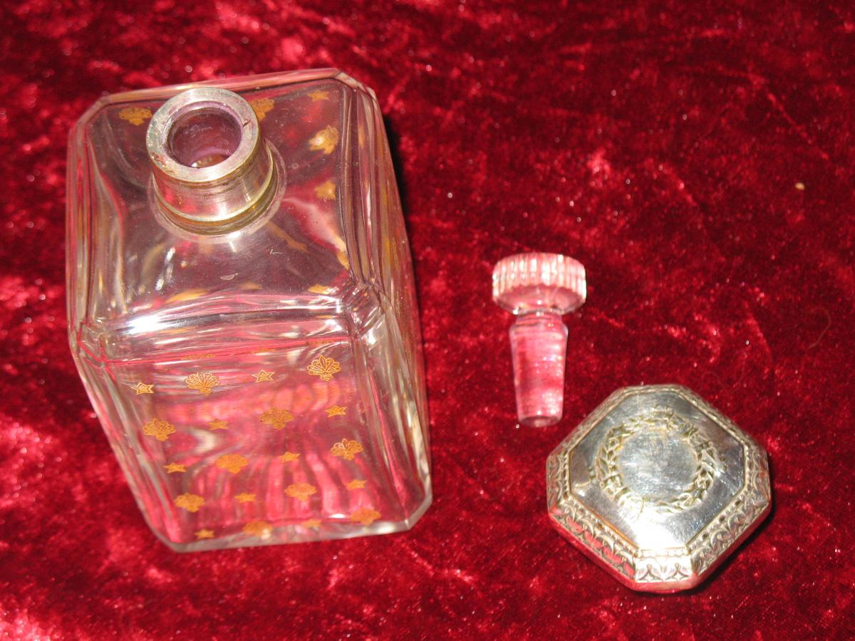 Nécessaire de toilette en cristal et métal argenté de chez Christofle époque 19ème 8 pièces-photo-3