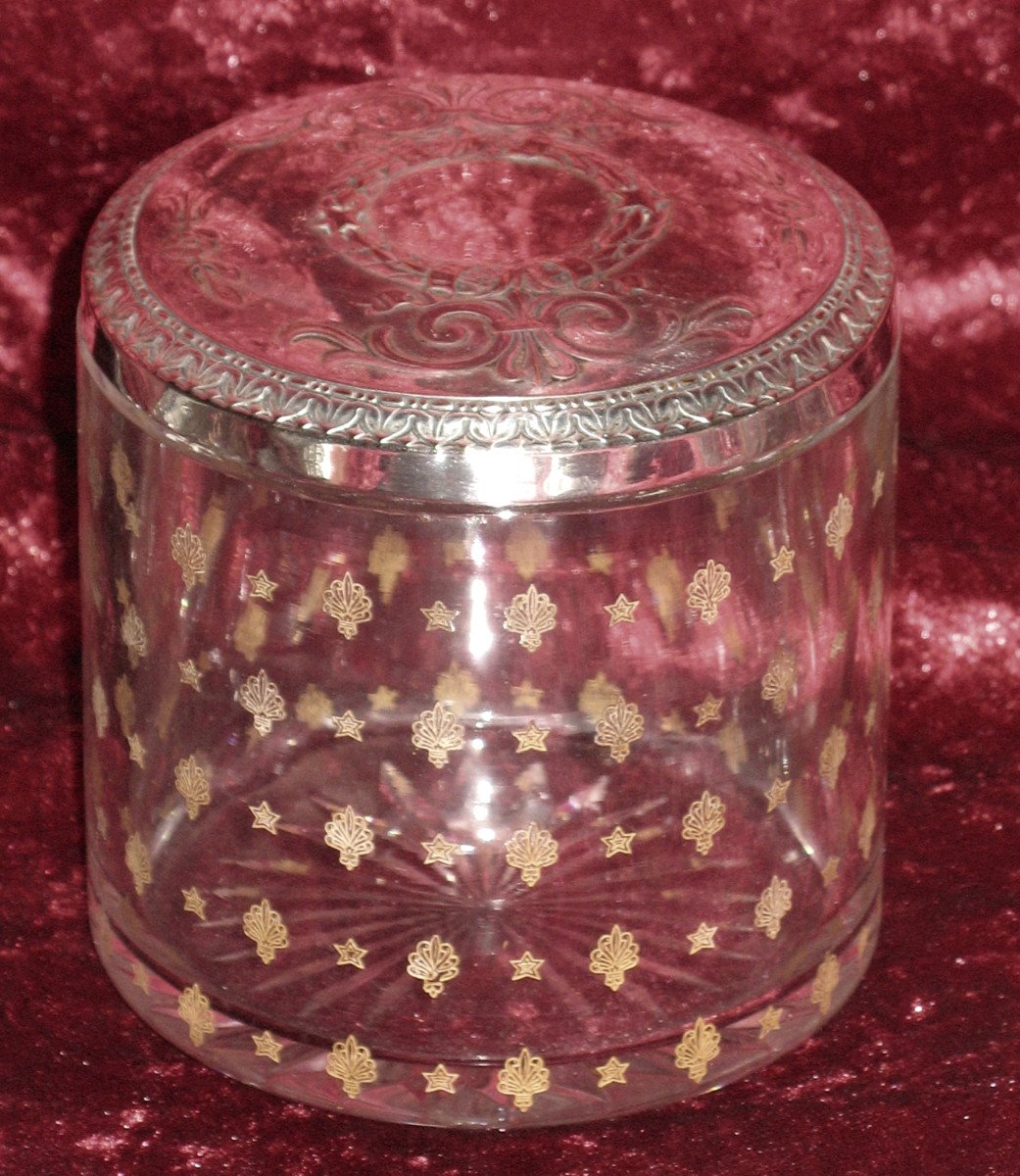 Nécessaire de toilette en cristal et métal argenté de chez Christofle époque 19ème 8 pièces-photo-8