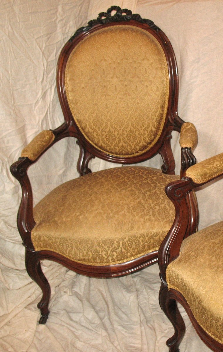 Paire de fauteuils Louis-Philippe en palissandre époque 19ème-photo-4