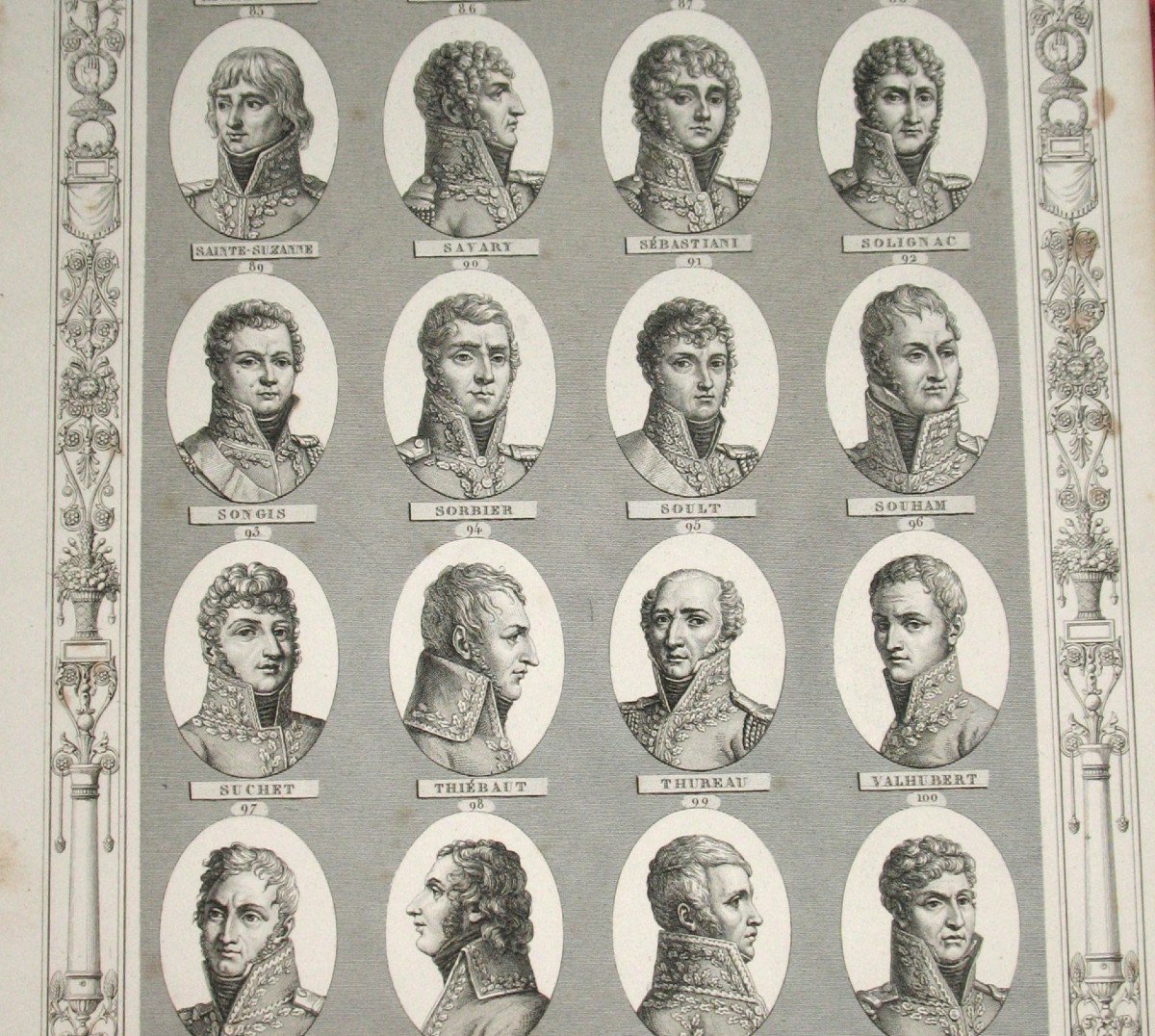 Suite de 5 planches de portraits de personnalités de l'Empire gravées par Bovinet époque 19ème-photo-7