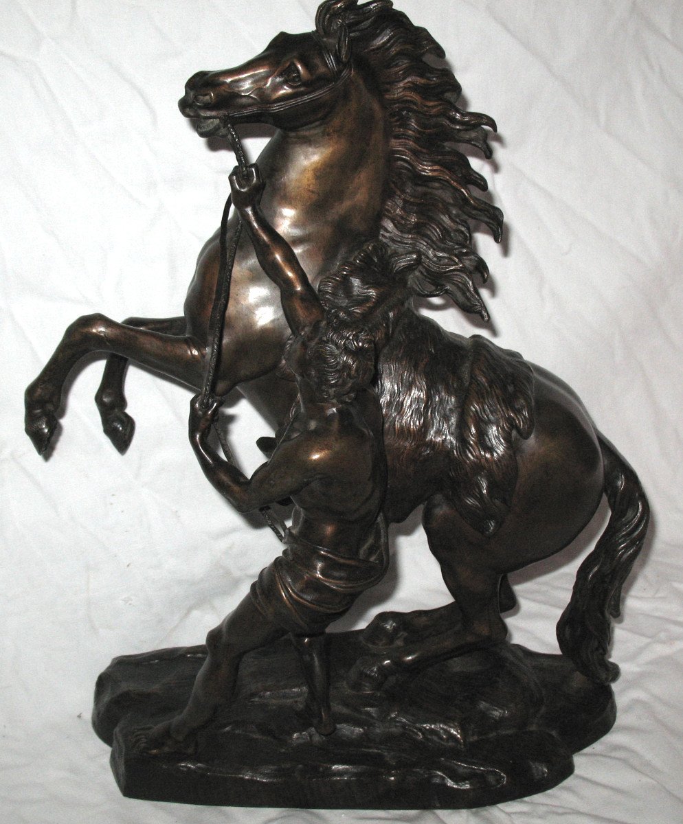 Marly Horse In Bronze After G. Coustou-photo-1