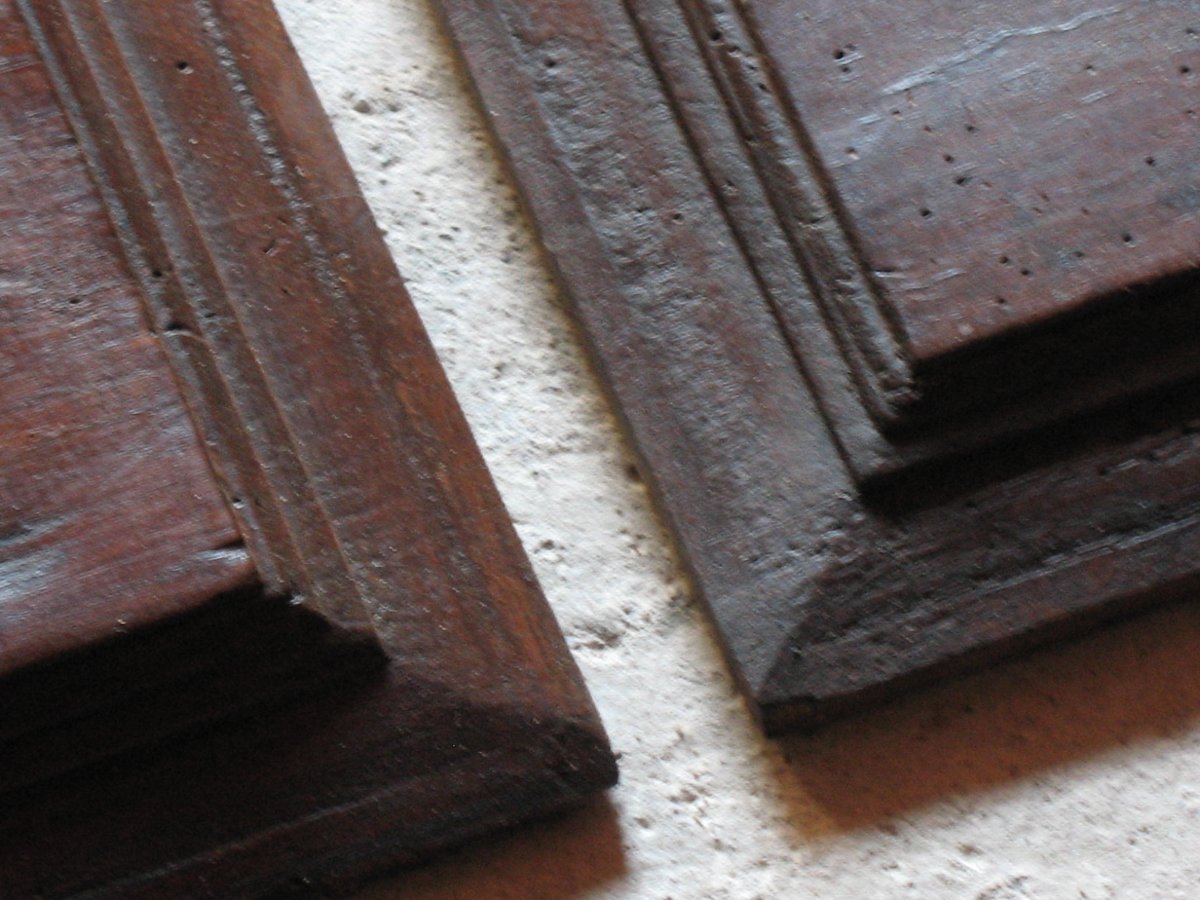 4 Panels Carved In Walnut, 17th Century, Southwest Origin-photo-4