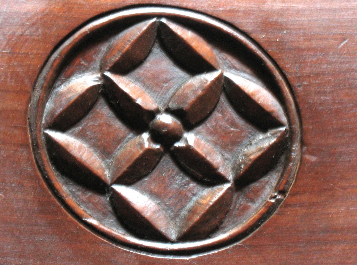 4 Panels Carved In Walnut, 17th Century, Southwest Origin-photo-5