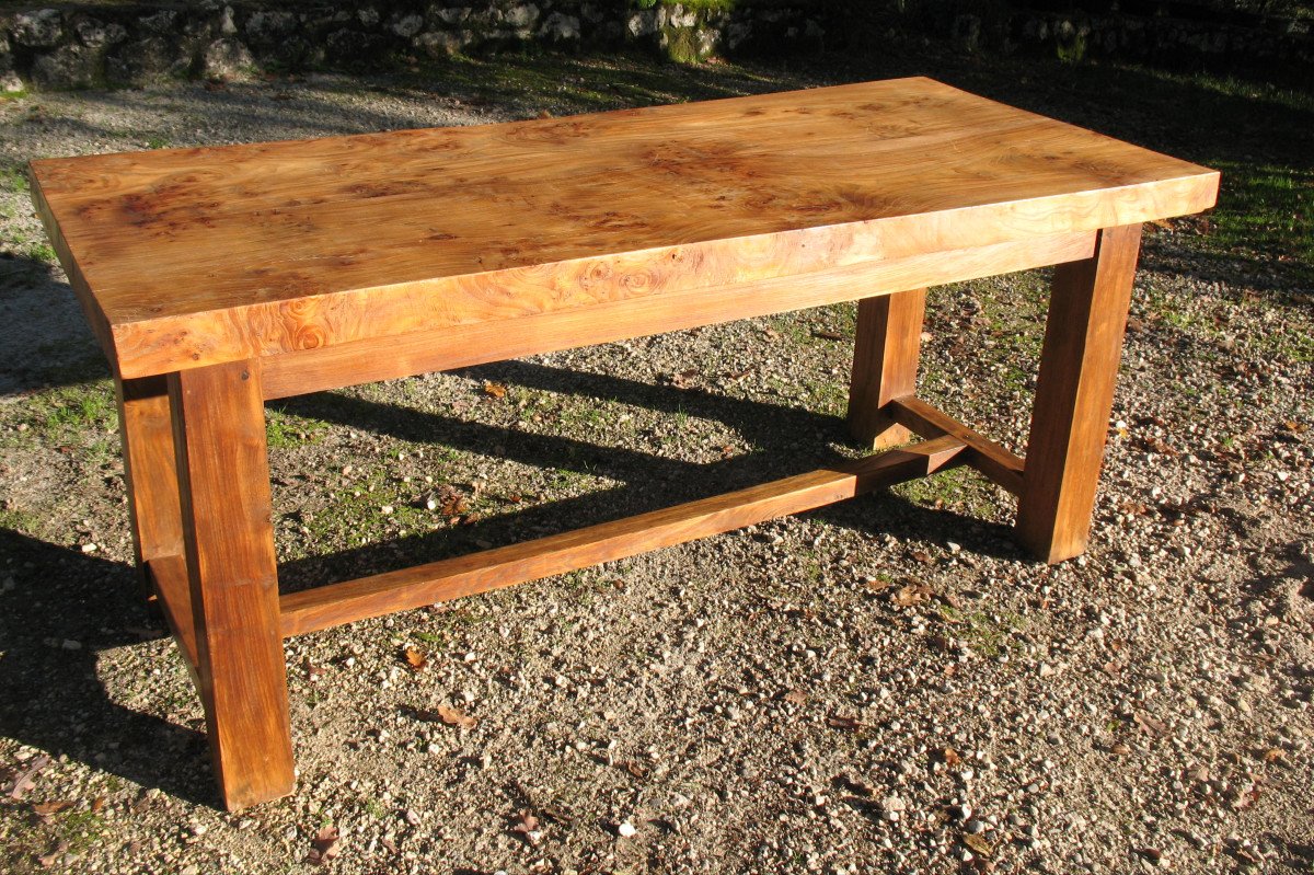Very Solid Solid Elm Farm Table-photo-2