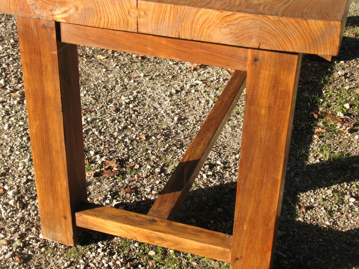 Very Solid Solid Elm Farm Table-photo-4