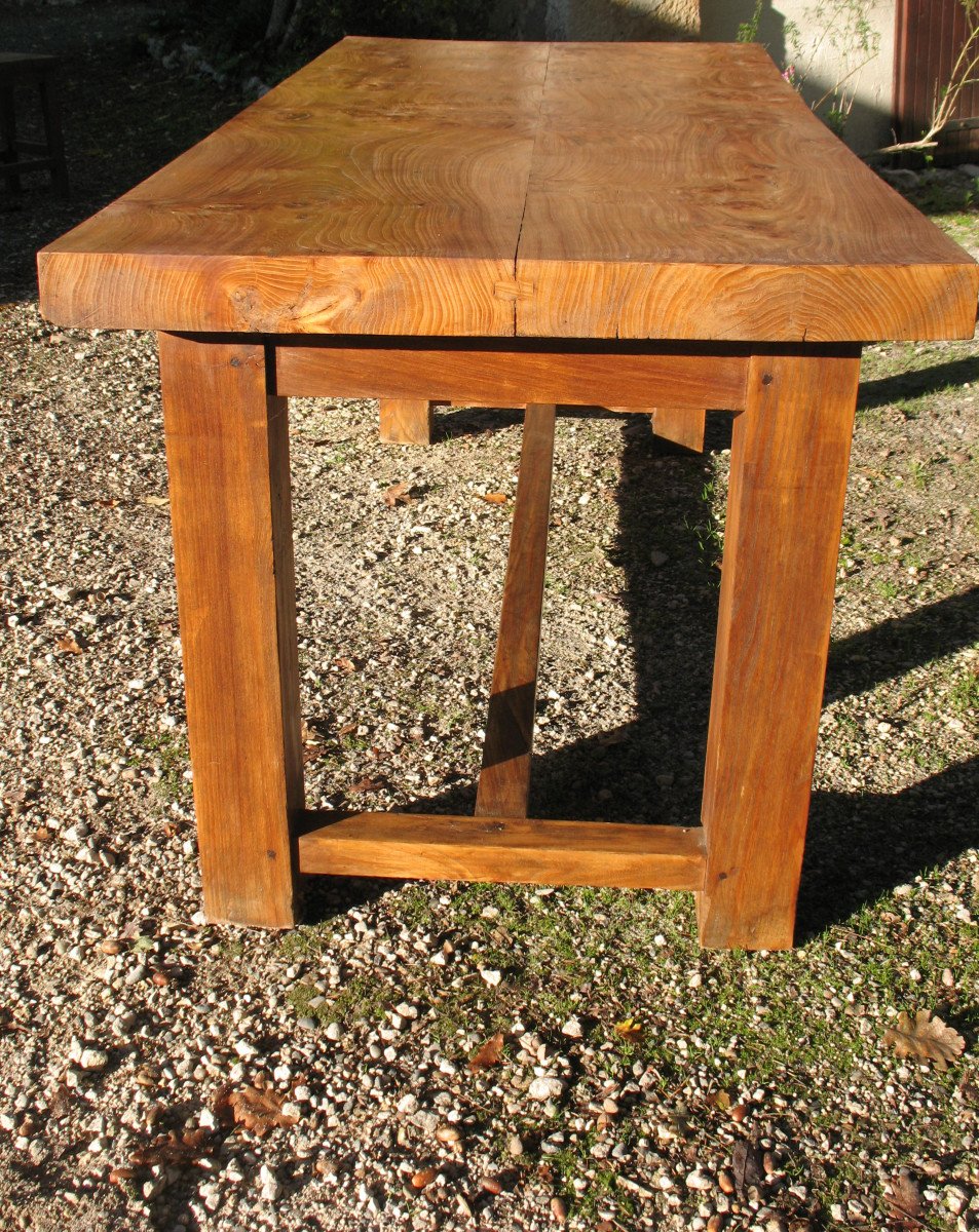 Very Solid Solid Elm Farm Table-photo-3