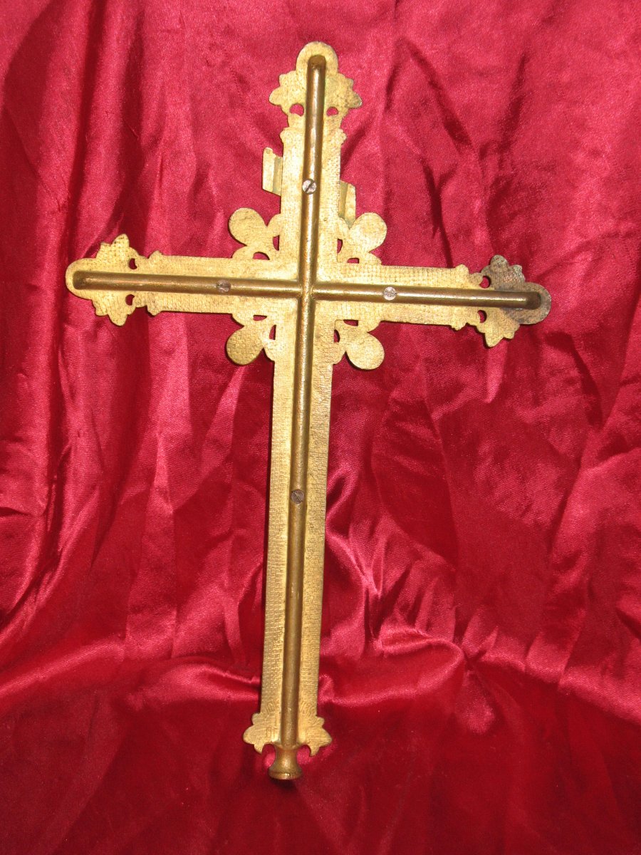 Croix de procession en bronze époque 19ème-photo-4