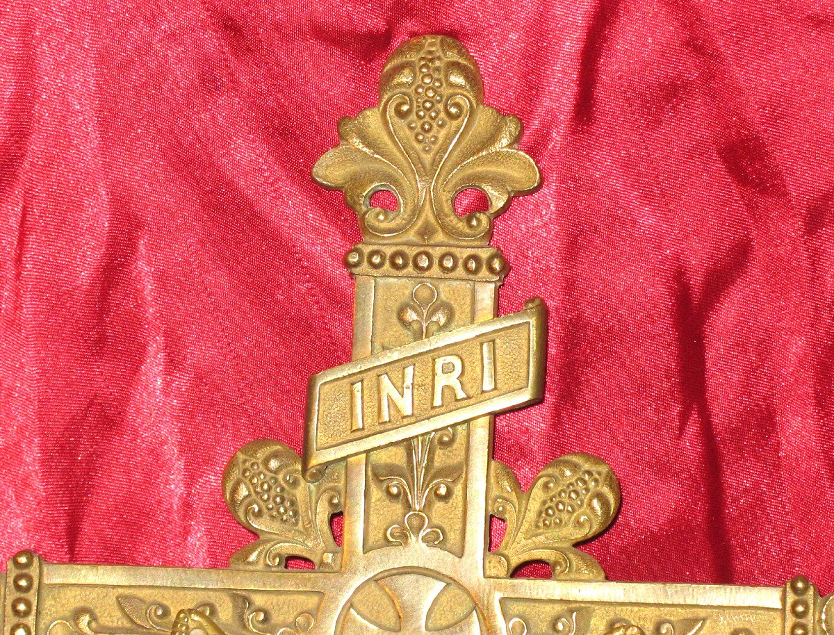 Croix de procession en bronze époque 19ème-photo-5