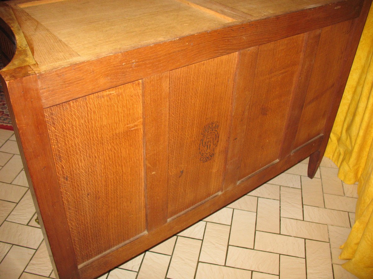 Commode With Projection And Curved Sides In Transition Style Marquetry Stamped Giblin-photo-7
