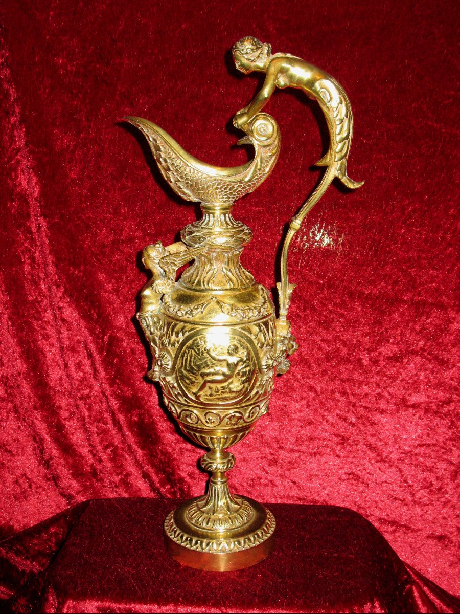Louis XVI Style Bronze Ewer Decorated With Amphitrite-photo-3