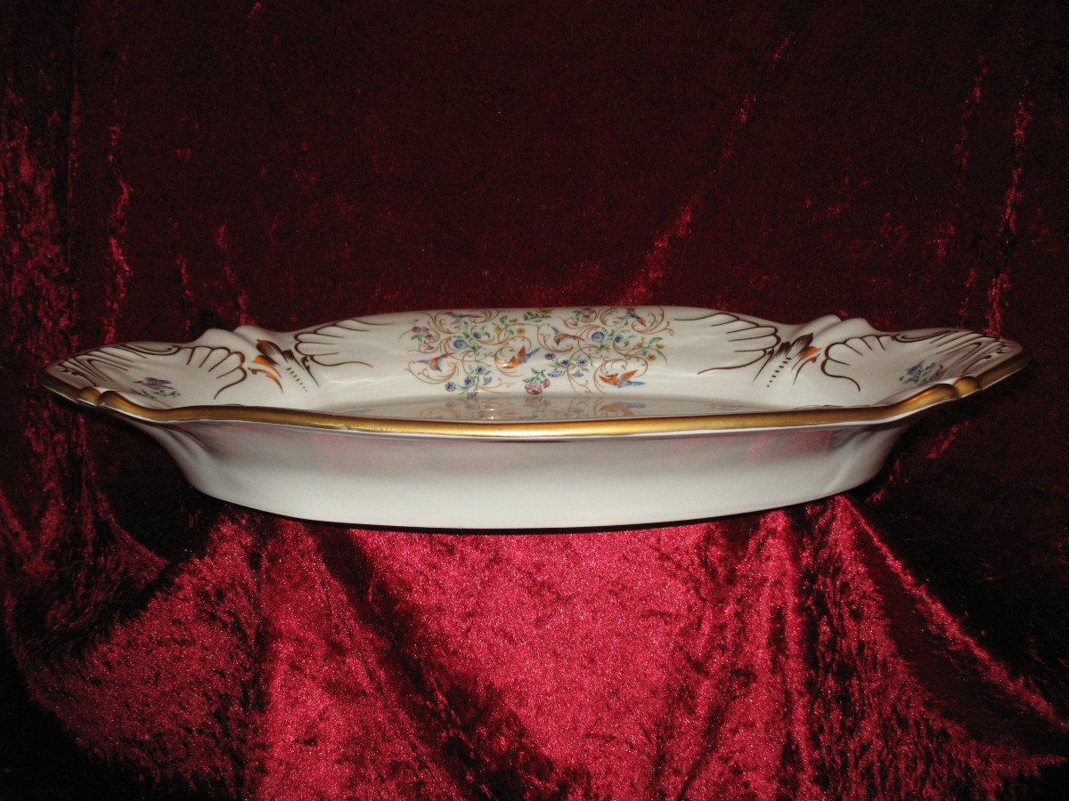 Large Limoges Porcelain Presentation Dish With Bird Decoration-photo-3