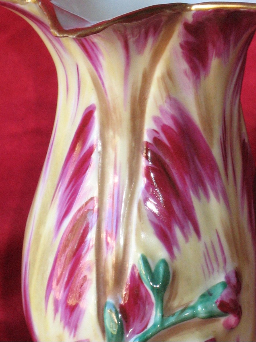 Vase  tulipe en porcelaine de Paris époque 19ème dans le goût de Jacob Petit-photo-5
