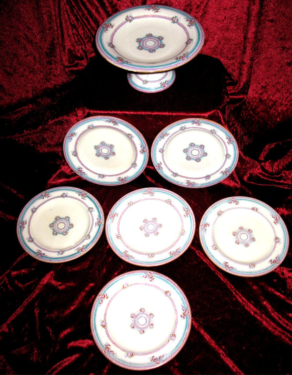 Service à dessert en faïence anglaise époque 19ème décor de Minton