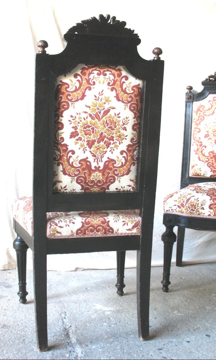 Suite Of 6 Mahogany Chairs Napoleon III Louis XVI Style-photo-4