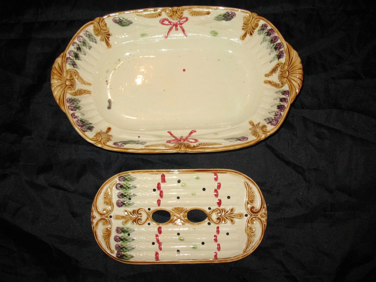 Service With Asparagus Or Hors d'Oeuvres In Slush Early 20th Century-photo-6