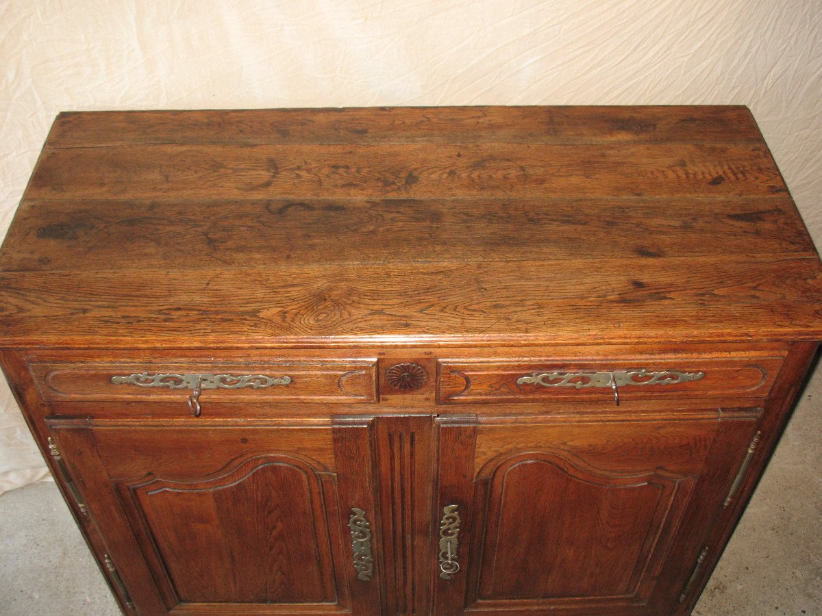 Louis XV Style Low Sideboard In Molded And Carved Oak, 19th Time-photo-6