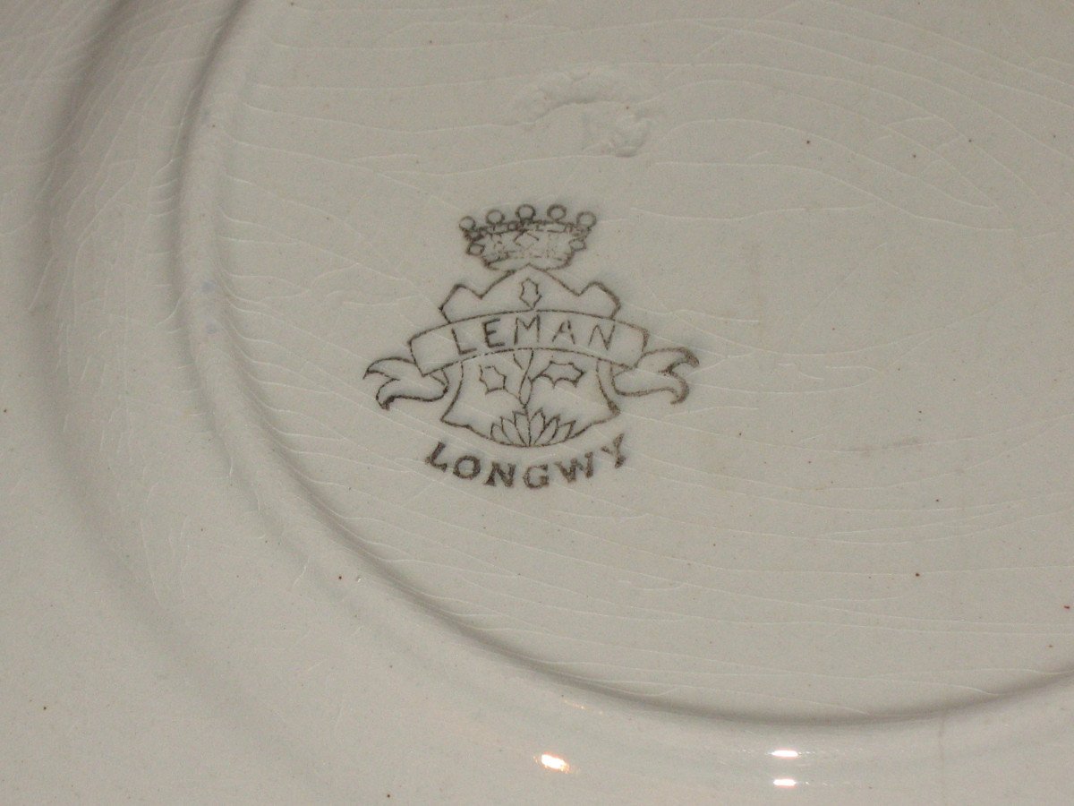 Longwy Earthenware Table Service Decorated With A Flower Basket Of 101 Pieces-photo-8