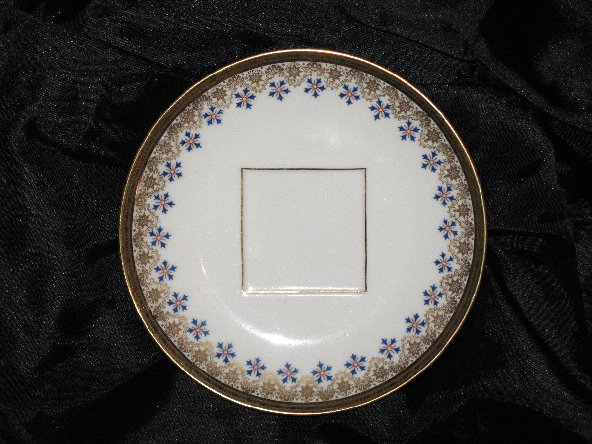 Cup And Sugar Bowl In Limoges Porcelain By Jean Pouyat Decorated With Barbeaux, 19th Century-photo-2