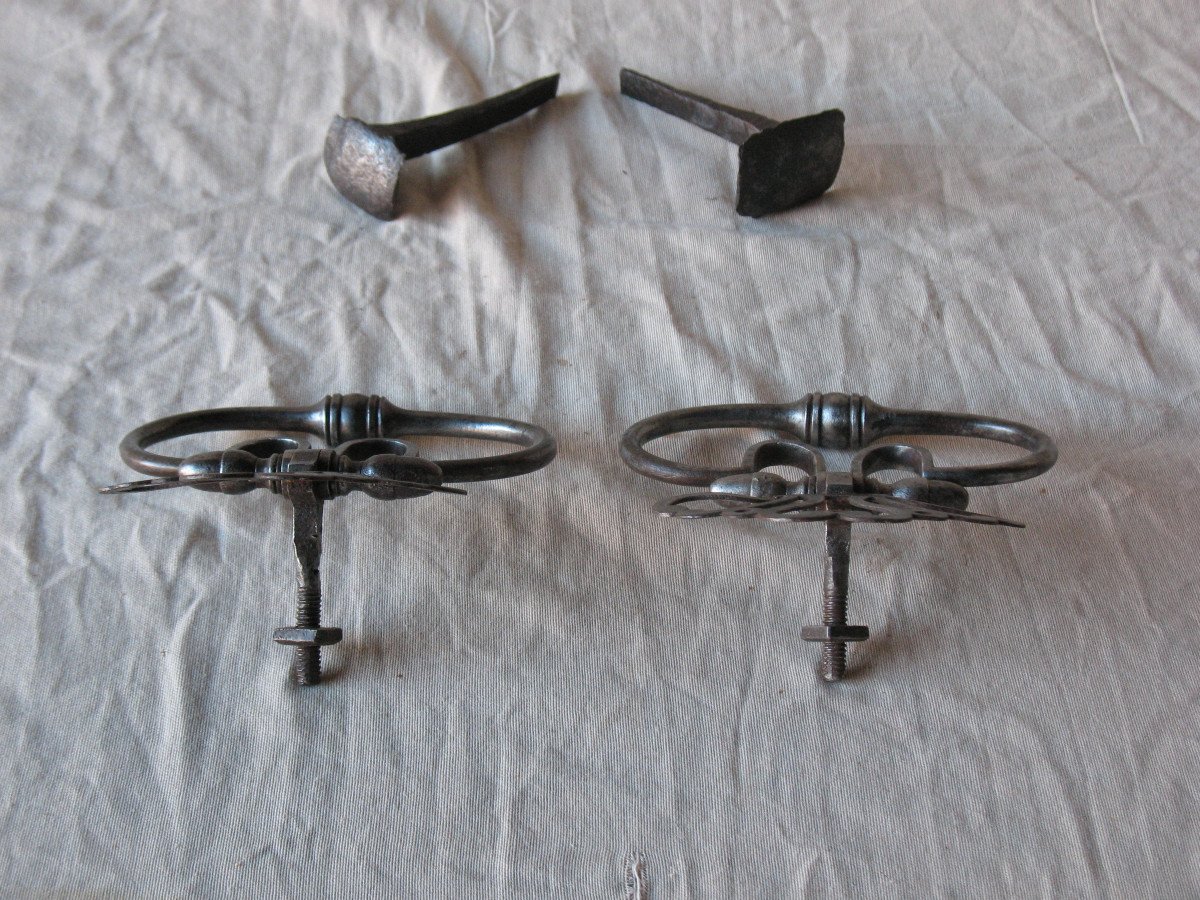 Pair Of 18th Century Wrought Iron Door Knockers-photo-2