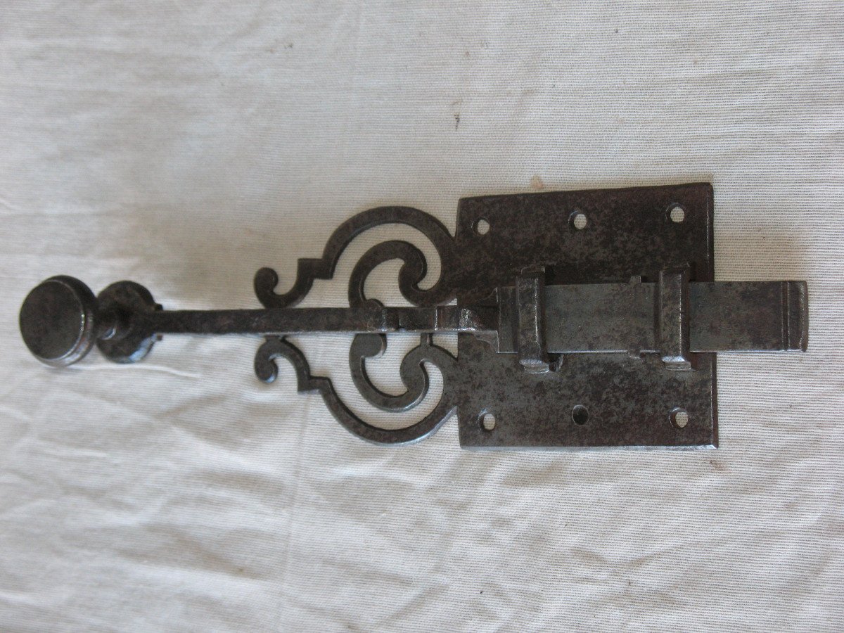 Collection Of 8 Cremone Locks In Wrought Iron, 18th Century-photo-2