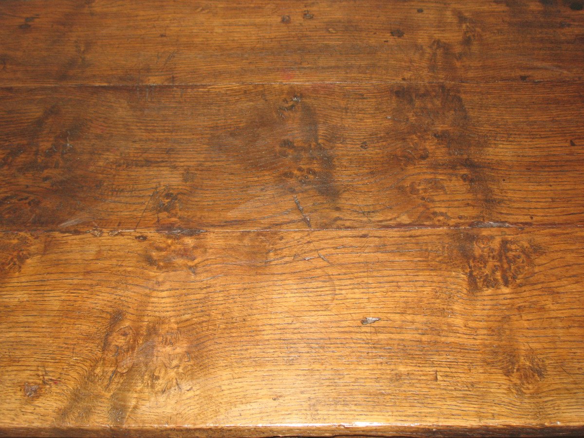 Petite table bureau d&#039;&eacute;poque Louis XV en ch&ecirc;ne avec un tiroir &eacute;poque 18&egrave;me-photo-3