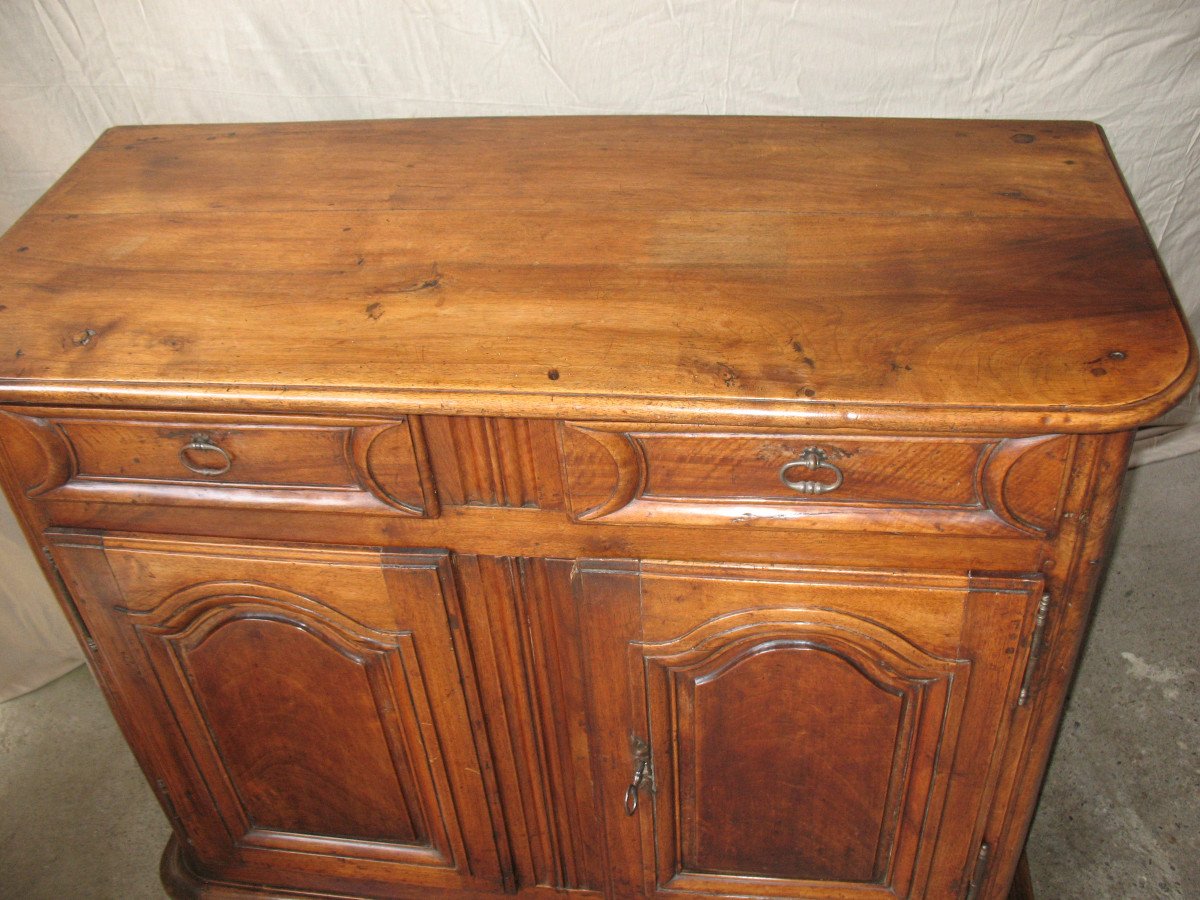 Small Buffet In Blond Walnut, Louis XIV Period With 2 Doors 2 Drawers 17th-photo-2