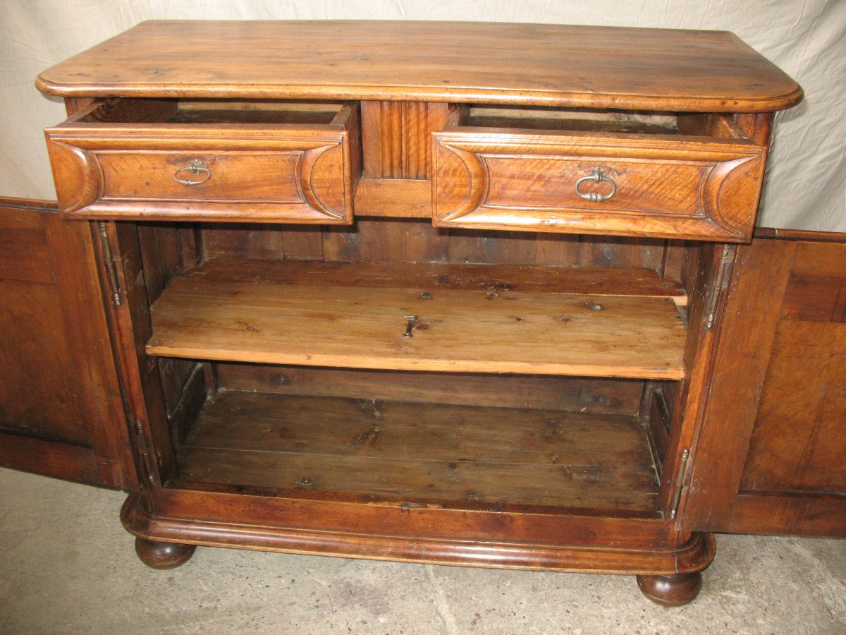 Small Buffet In Blond Walnut, Louis XIV Period With 2 Doors 2 Drawers 17th-photo-3