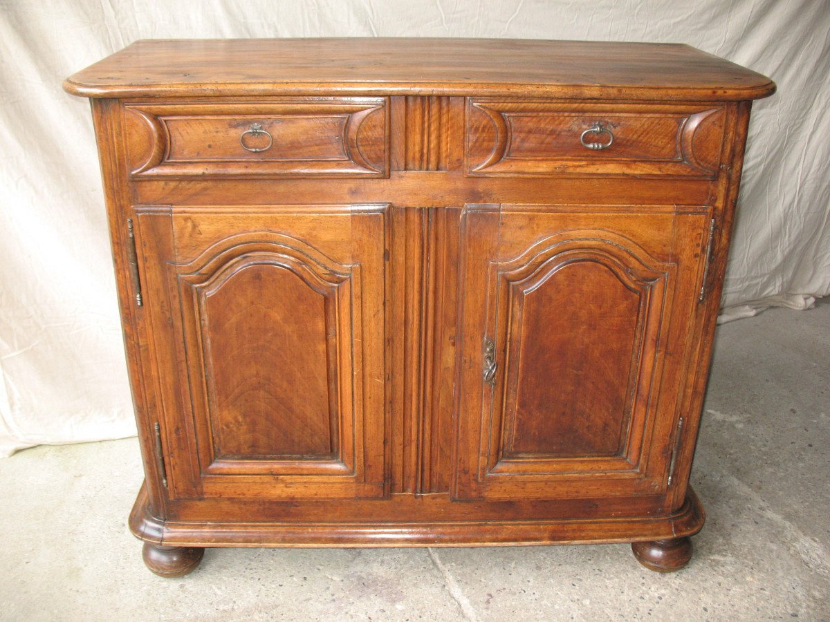 Small Buffet In Blond Walnut, Louis XIV Period With 2 Doors 2 Drawers 17th-photo-6