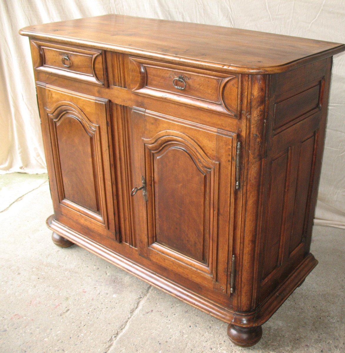 Small Buffet In Blond Walnut, Louis XIV Period With 2 Doors 2 Drawers 17th-photo-7