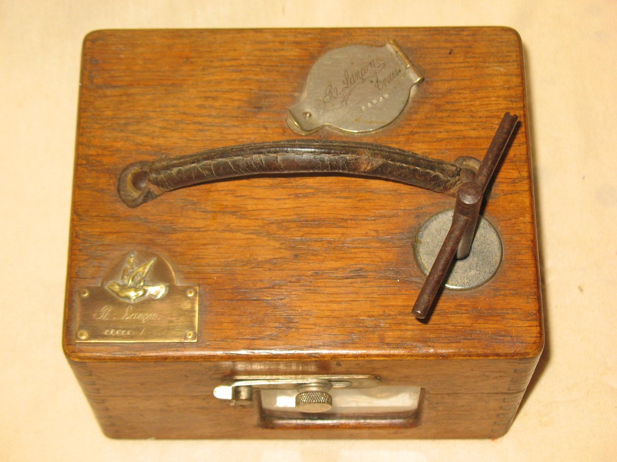 Constateur chronomètre imprimeur pour colombophile dans sa boite d'origine début 20ème-photo-2