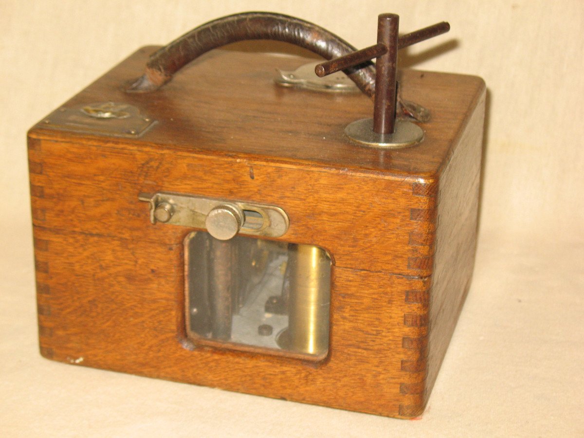 Constateur chronomètre imprimeur pour colombophile dans sa boite d'origine début 20ème-photo-3