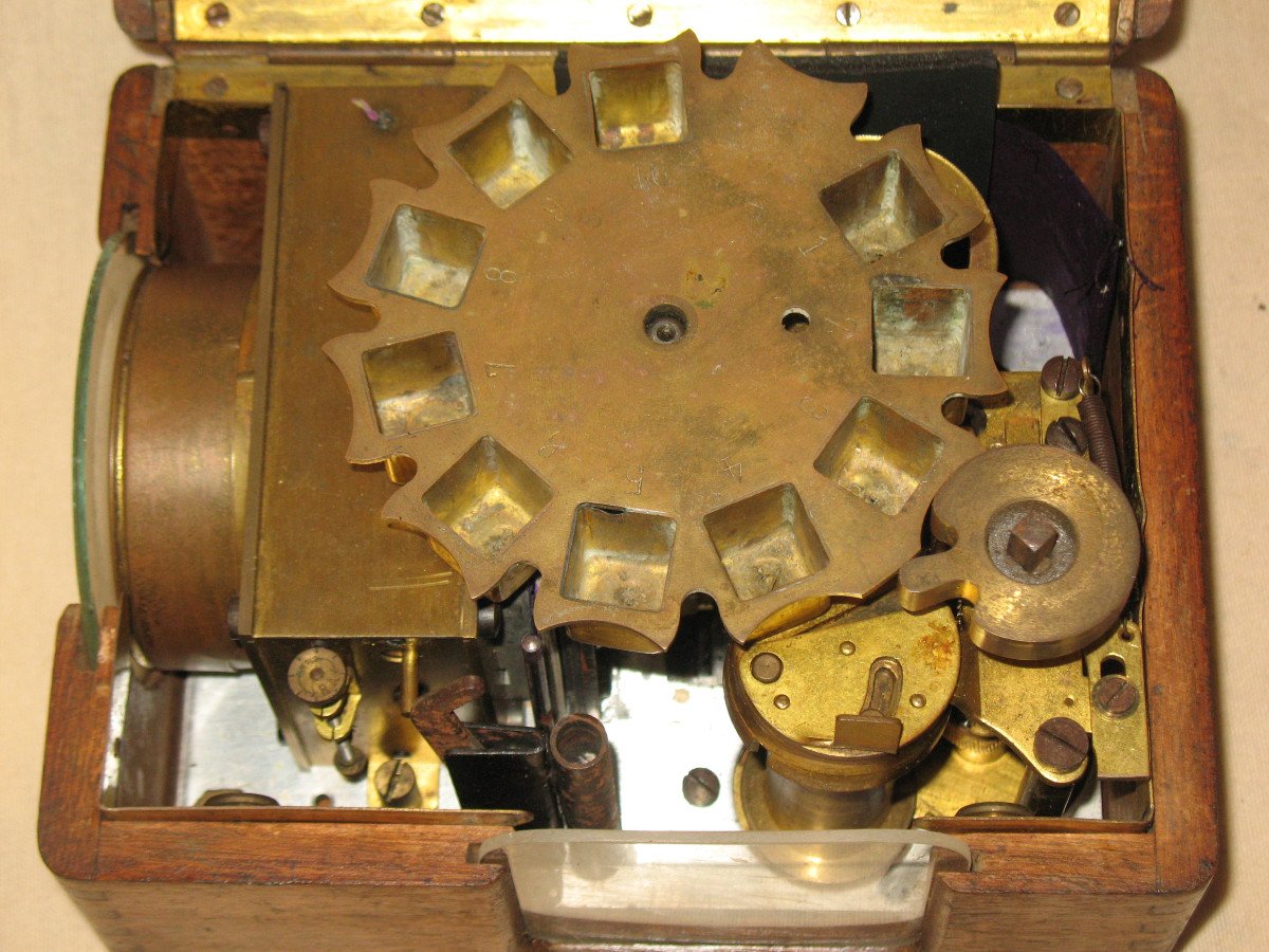 Constateur chronomètre imprimeur pour colombophile dans sa boite d'origine début 20ème-photo-4
