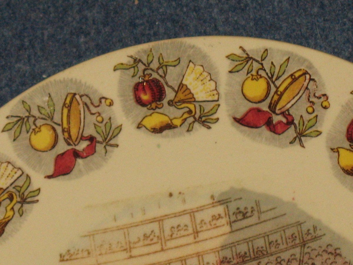 Suite  de 12 assiettes  en faïence de Sarreguemines sur la tauromachie époque 19ème-photo-5