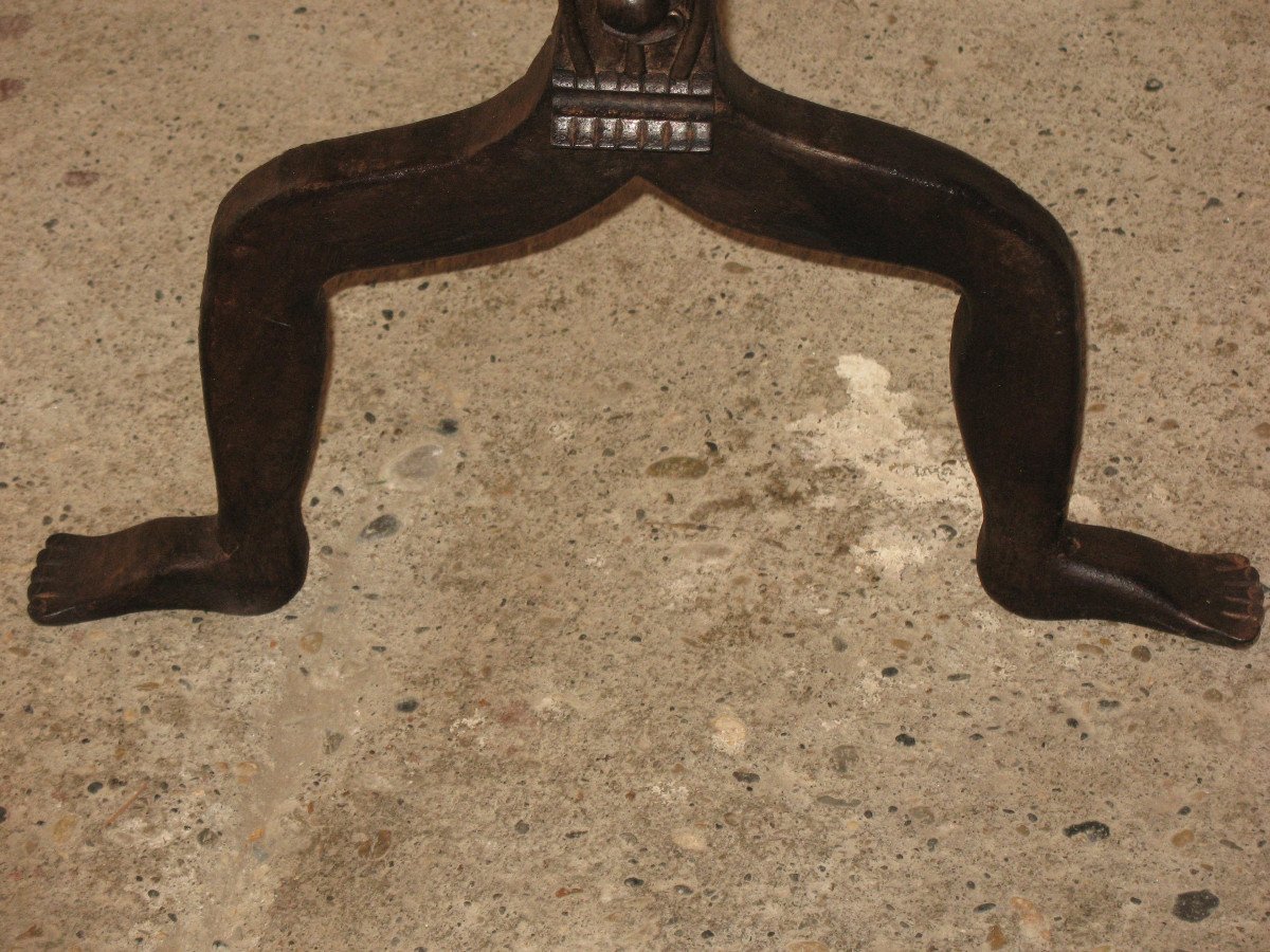Pair Of Fireplace Landier Andirons Decorated With Fantastic Animals, 20th Century-photo-4