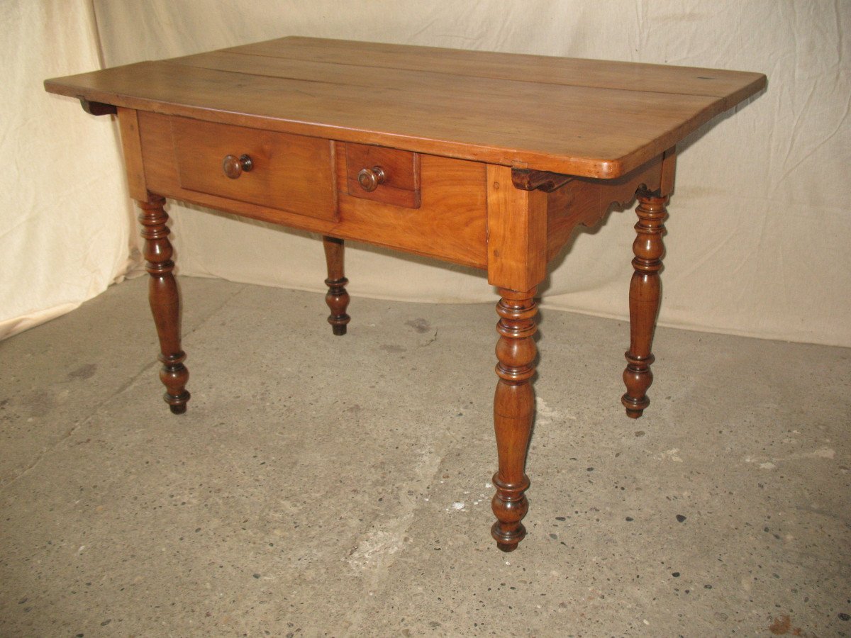 Table In Blond Cherry Wood Swiss Origin, Early 19th Century-photo-2