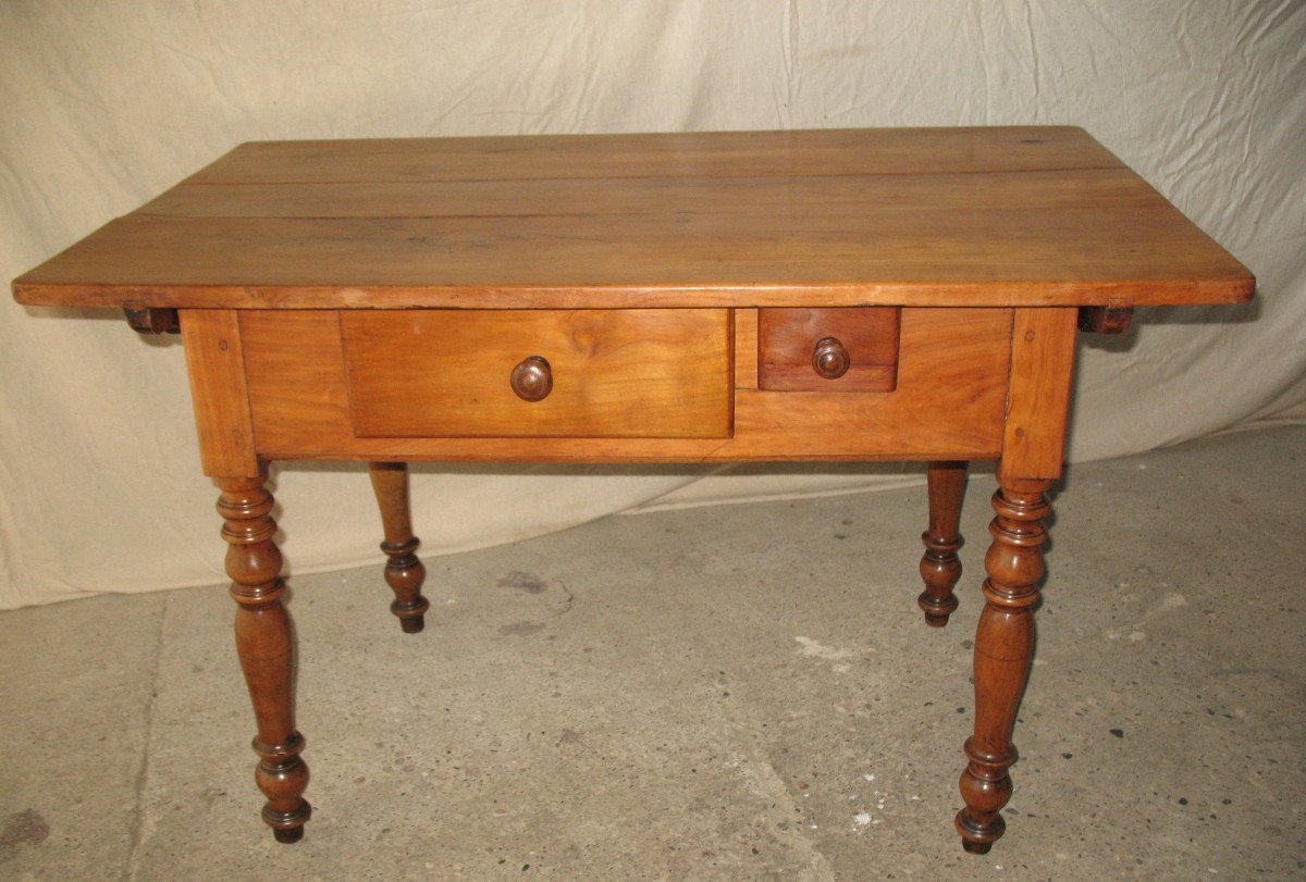 Table In Blond Cherry Wood Swiss Origin, Early 19th Century
