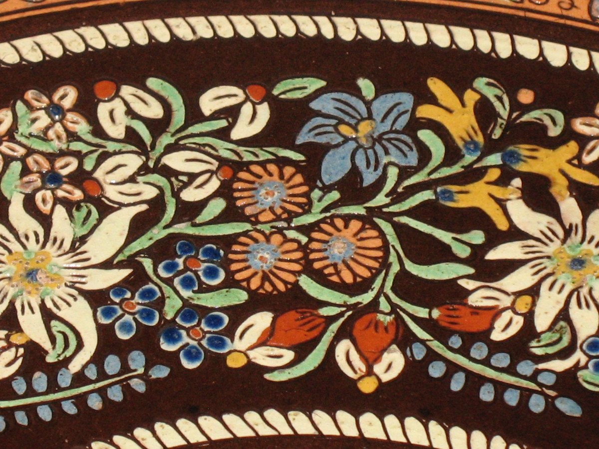 Very Large Swiss Dish In Thun Enamels-photo-1