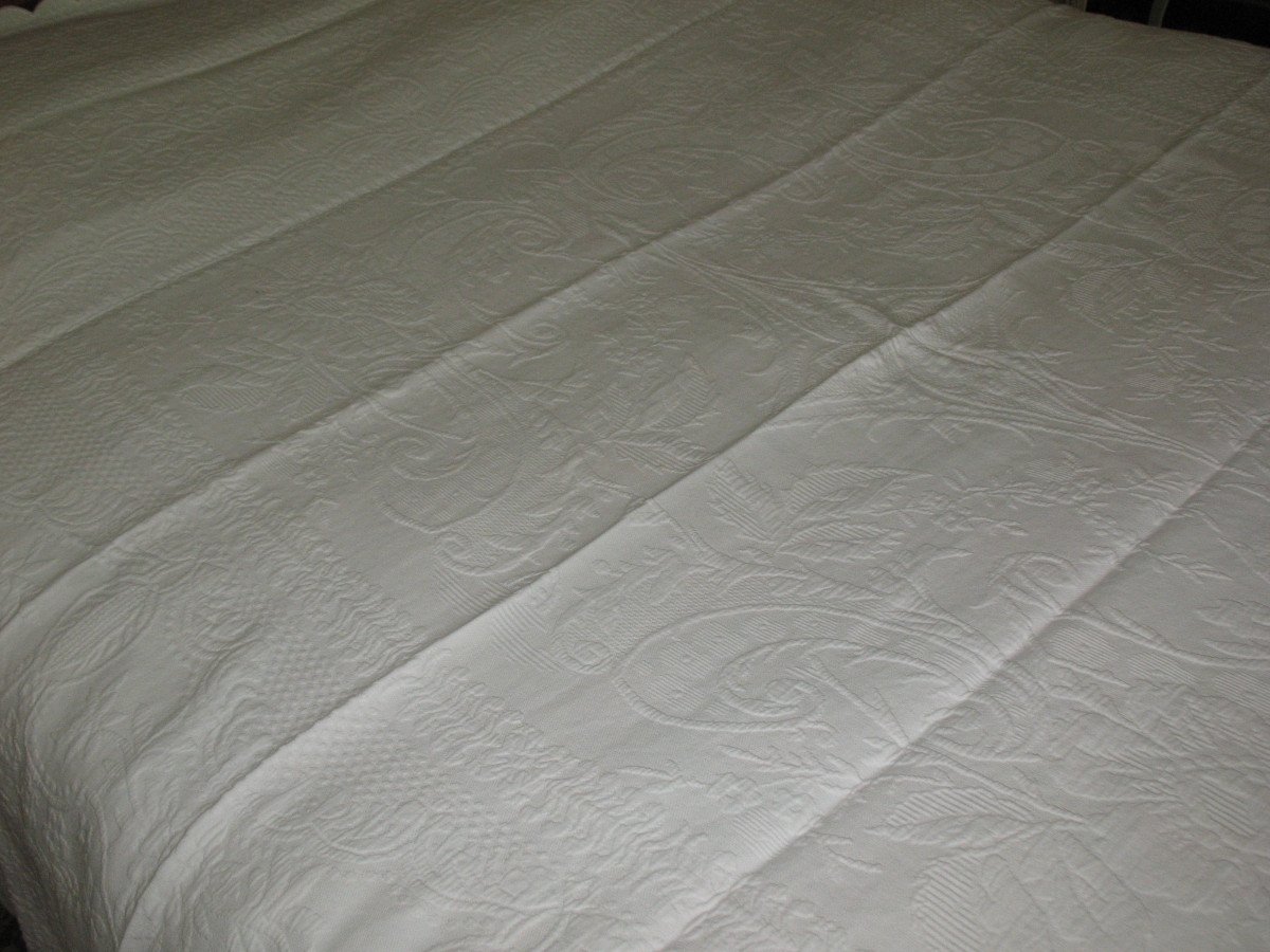 Quilted Cotton Quilt Bedspread In Marseille Piqué-photo-2