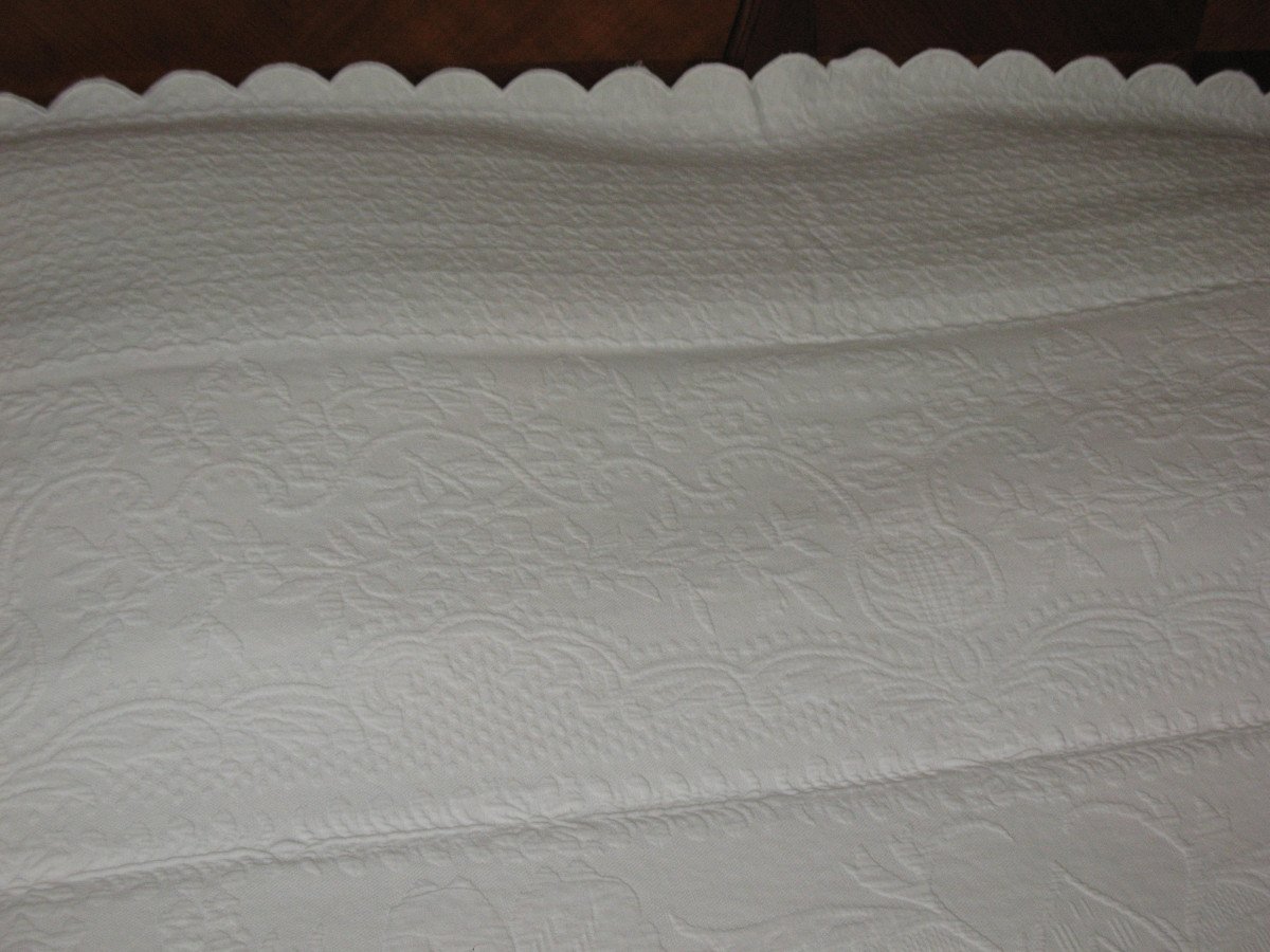 Quilted Cotton Quilt Bedspread In Marseille Piqué-photo-3