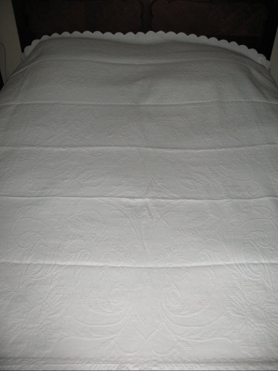 Quilted Cotton Quilt Bedspread In Marseille Piqué-photo-1