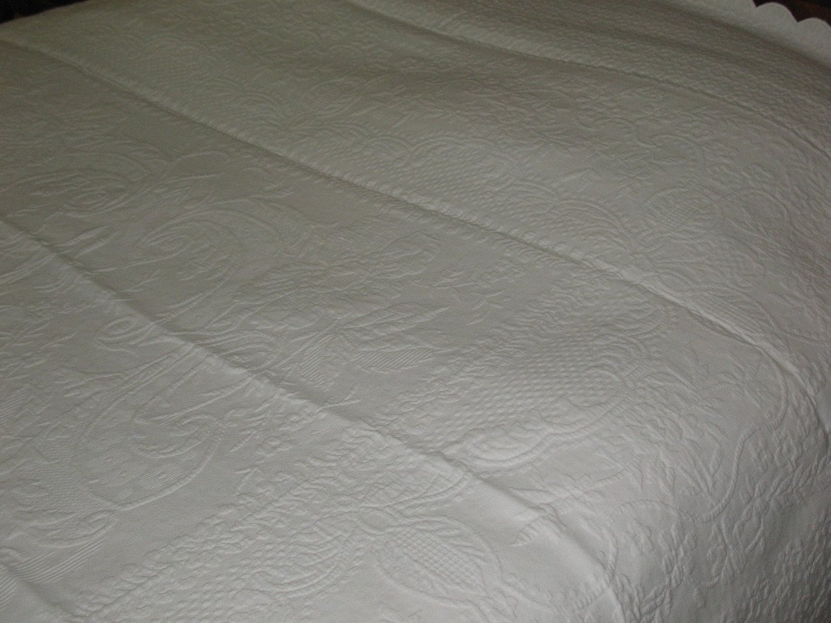Quilted Cotton Quilt Bedspread In Marseille Piqué-photo-6