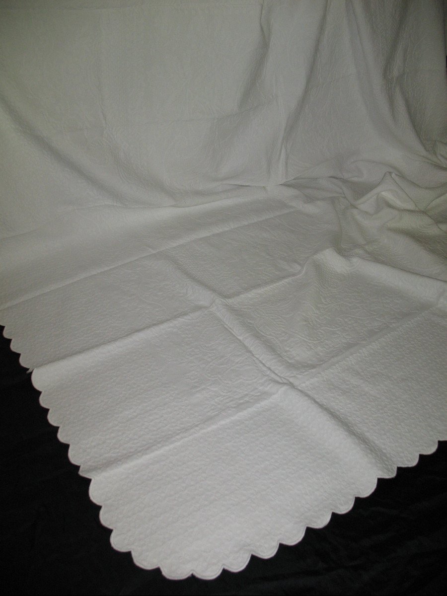 Quilted Cotton Quilt Bedspread In Marseille Piqué-photo-8