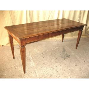 Directory Style Honey-tone Oak Office Table From The 19th Century