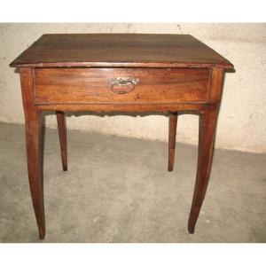 Small 18th Century Louis XV Period Writing Table In Walnut With A Large Drawer
